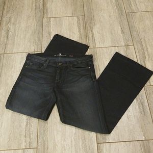 7FAM dark wash dojo wide leg trouser jeans